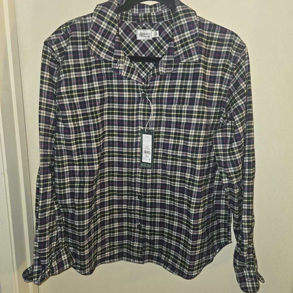 NWT Alpine Design Multicolor Plaid Flannel Shirt Size L